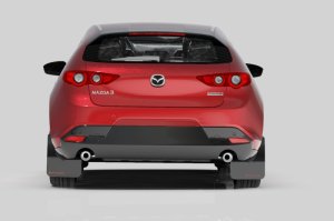 Mazda Mazda3 Hatchback Mud Flap Kit - Rally Armor - UR Black with White Logo - Black - `19-`25